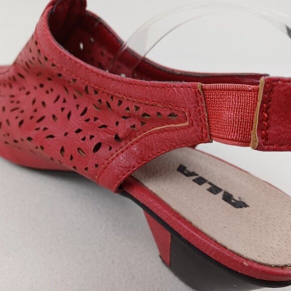 ALIA Perforated Leather Slingback Sandals - Picture 9 of 16